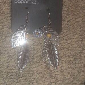 Feather Sliver Dangling Earrings